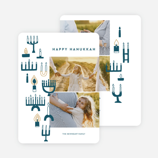 Candle Collection Hanukkah Cards - White