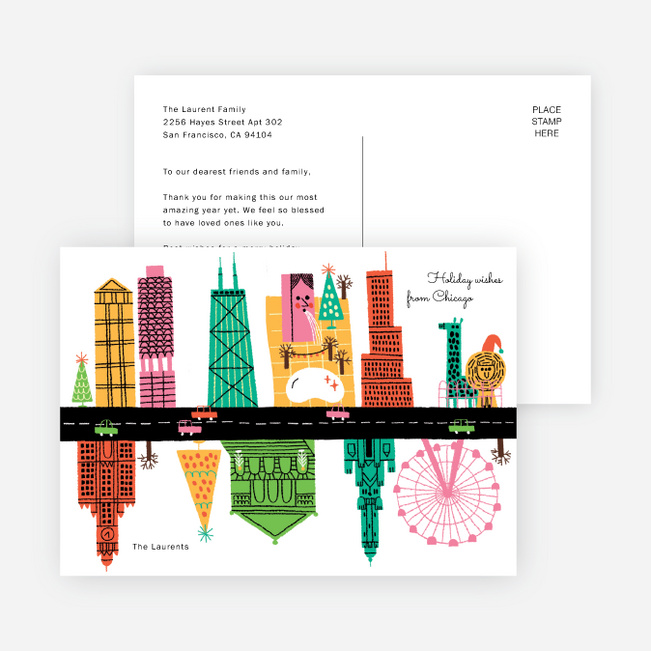 City Road Trip Holiday Cards and Invitations - Multi
