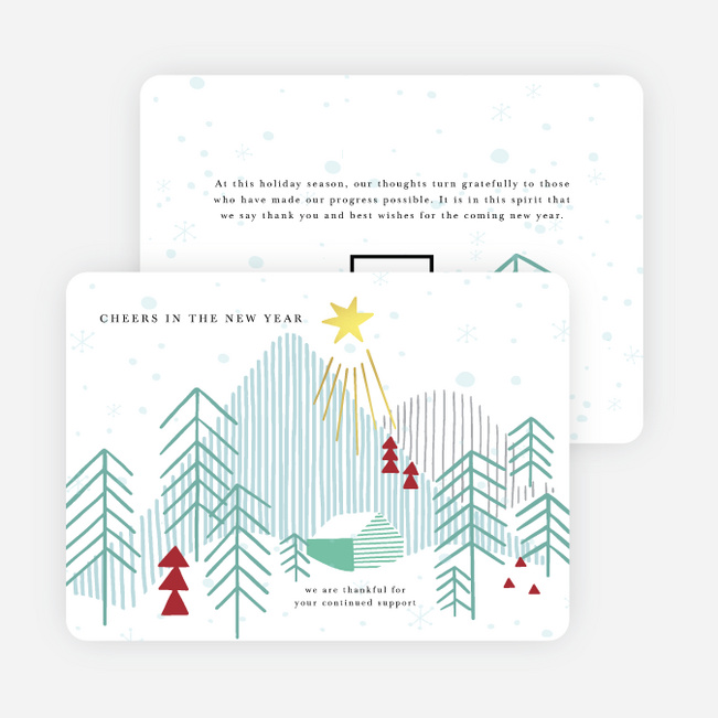Foil Shining Star Corporate Holiday Cards & Corporate Christmas Cards - Multi