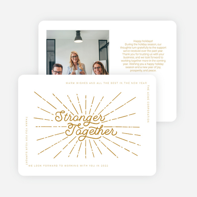 Radiating Wishes Corporate Holiday Cards & Corporate Christmas Cards - White