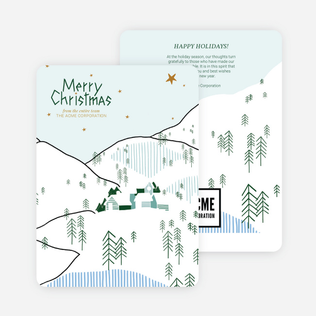 Winter Village Corporate Holiday Cards & Corporate Christmas Cards - Multi