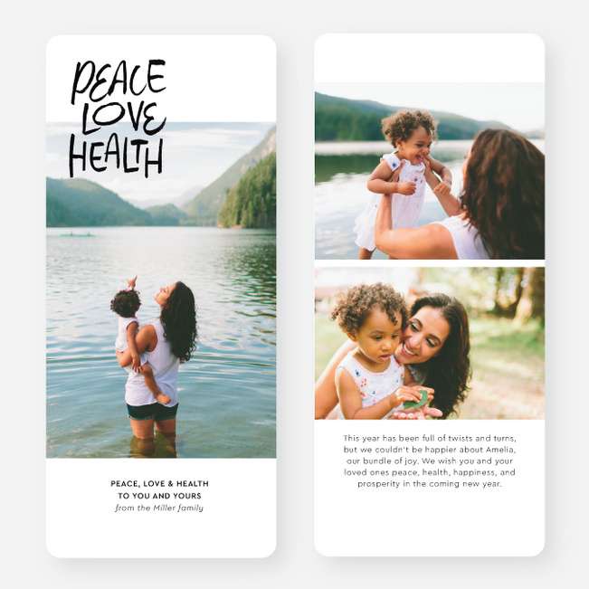 Uniquely Written Holiday Cards and Invitations - White