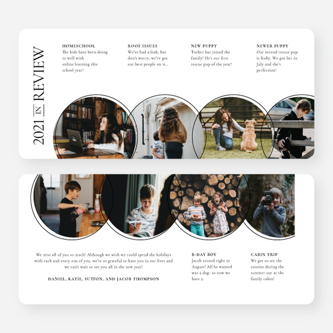 Bubbly Review Holiday Cards and Invitations - Black