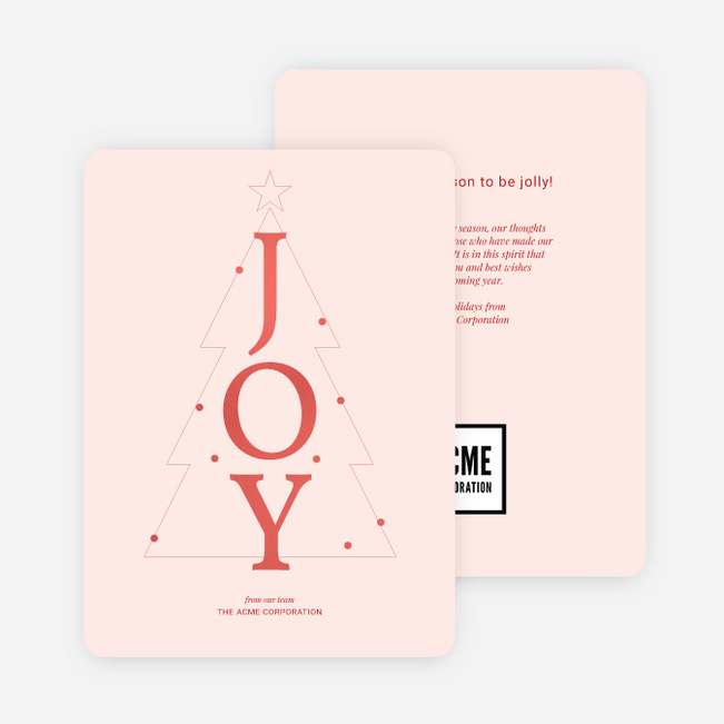 Joyous Tree Corporate Holiday Cards & Corporate Christmas Cards - Red