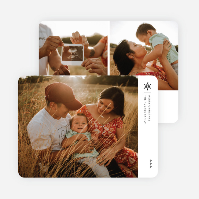 Minimal Snowflake Christmas Cards - White