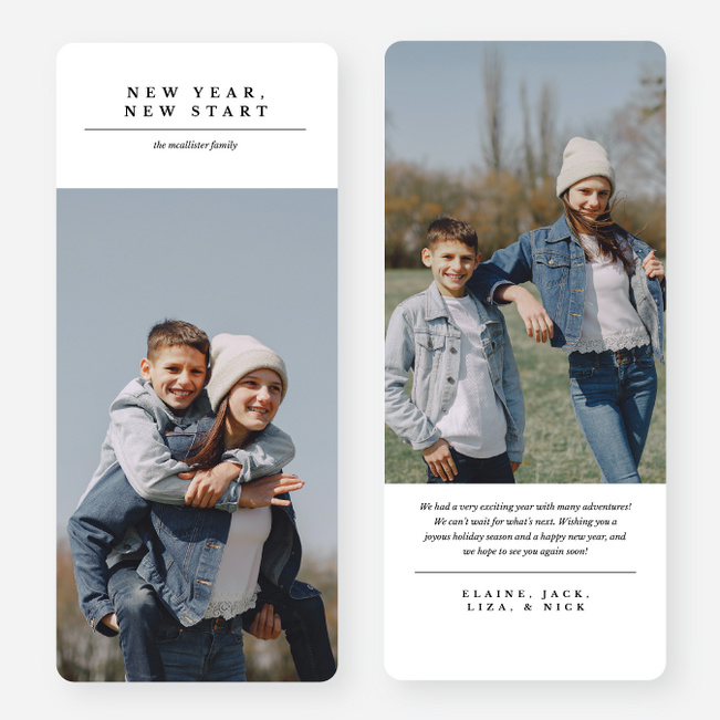 To the Point New Year Cards and Invitations - White