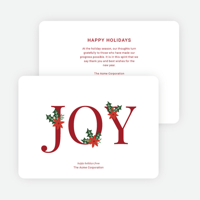 Flashy Joy Corporate Holiday Cards & Corporate Christmas Cards - Red