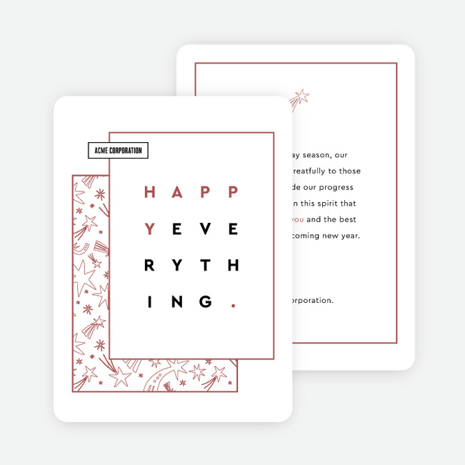 Little Shooting Stars Corporate Holiday Cards & Corporate Christmas Cards - White
