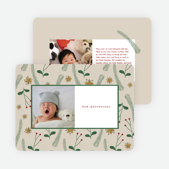 Stars and Pine New Year Cards and Invitations - Multi