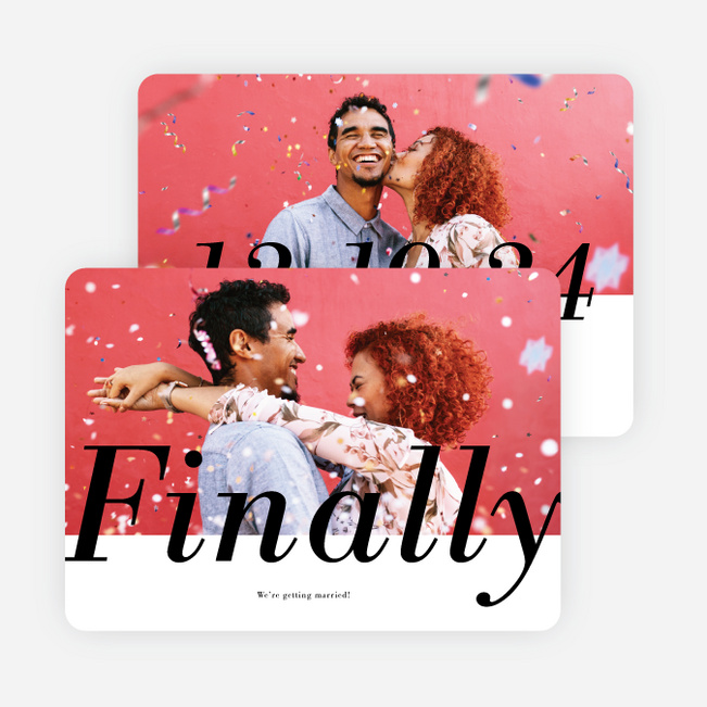 Finally Together Save the Date Cards - Black
