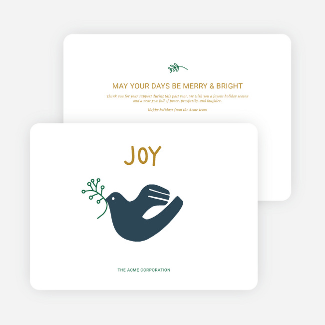 Little Dove Corporate Holiday Cards & Corporate Christmas Cards - Beige