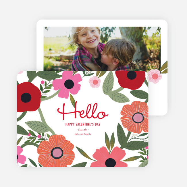 Hello Valentine Valentine’s Day Cards - Red