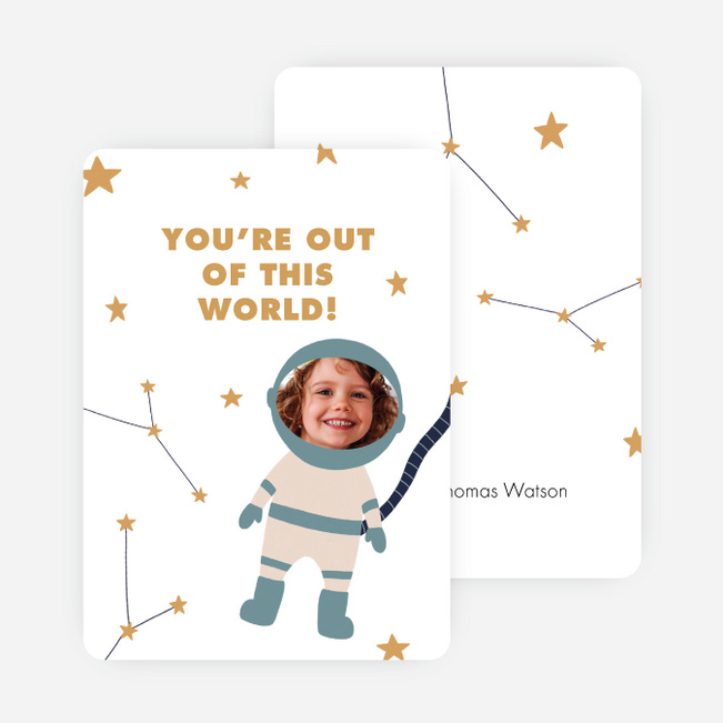 Outer Space Valentine’s Day Cards - Yellow