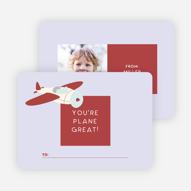 Great Plane Valentine’s Day Cards - Red