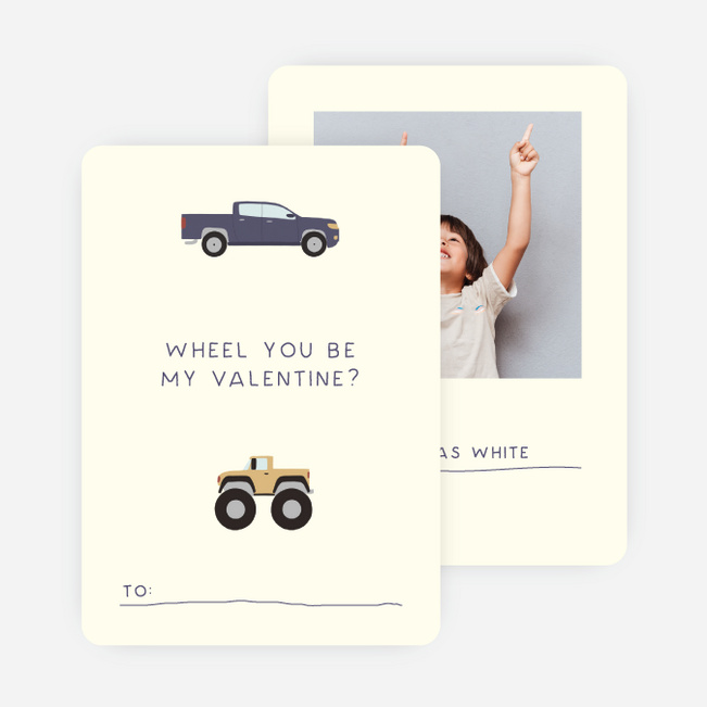 Race Car Valentine’s Day Cards - Blue