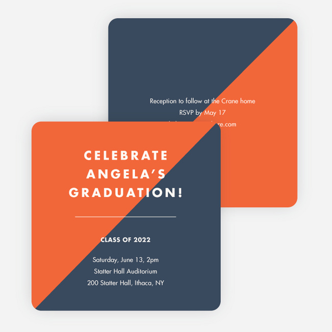 Classic but Fun Graduation Announcements - Orange