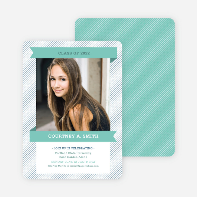 Graduation Banner Invitations - Teal Tart