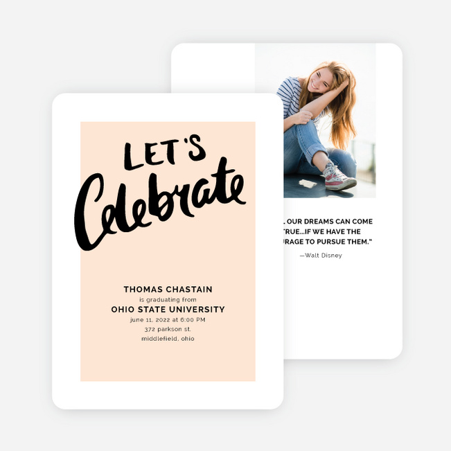 Let’s Celebrate Graduation Invitations - Beige
