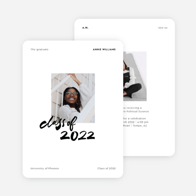 Minimally Said Graduation Announcements & Graduation Invitations - White