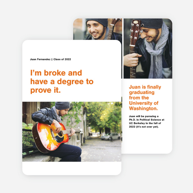 Split Screen Graduation Announcements - Orange