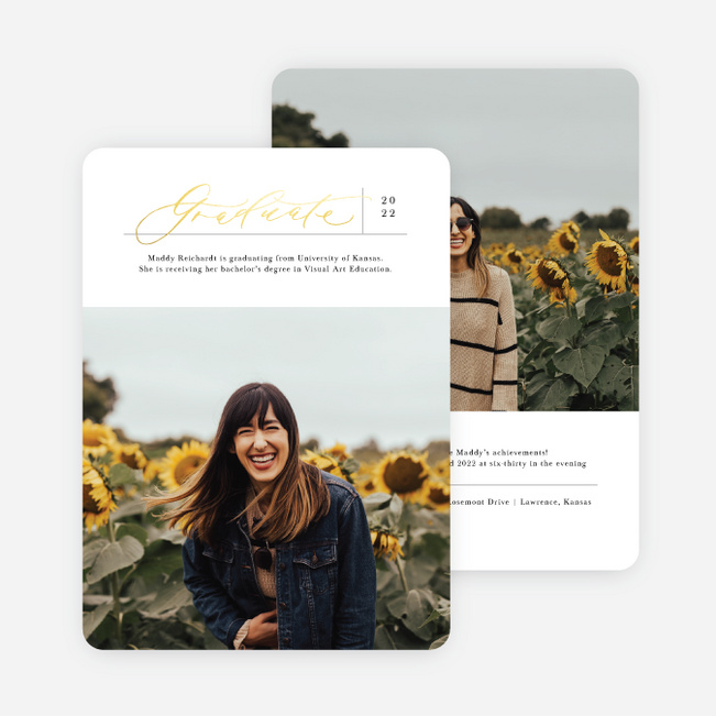 Foil Artisanal Prestige Graduation Announcements & Graduation Invitations - Yellow