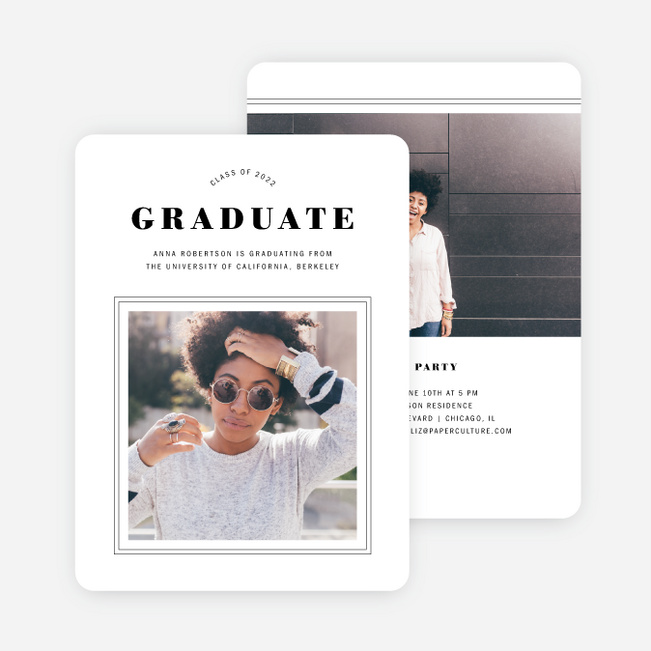 Artisanal Frame Graduation Invitations - Black