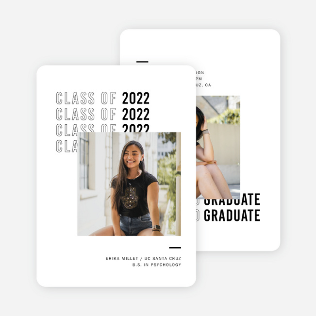 Excellence All Around Graduation Announcements & Graduation Invitations - Black