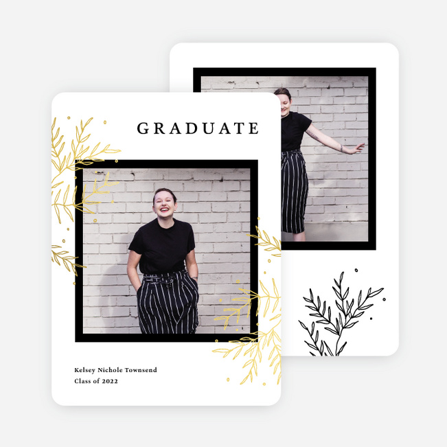 Foil Bright Branches Graduation Announcements & Graduation Invitations - Yellow