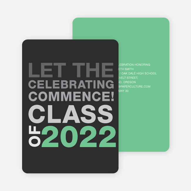 Graduation Announcements: Let the Celebrating Commence - Forest Green