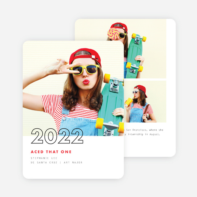 Overlapping Year Graduation Announcements - Red