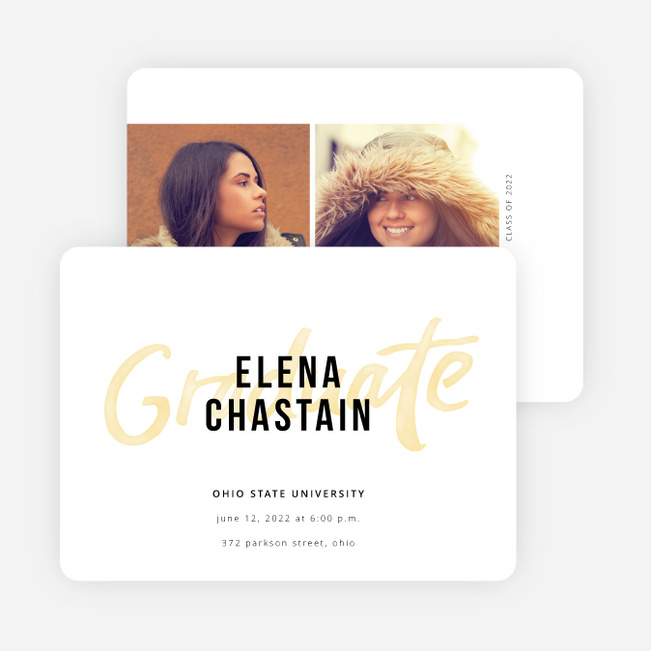 Paintbrush Effect Graduation Cards - Orange