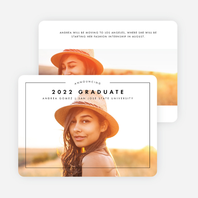 Thin Border Arc Graduation Announcements - Black
