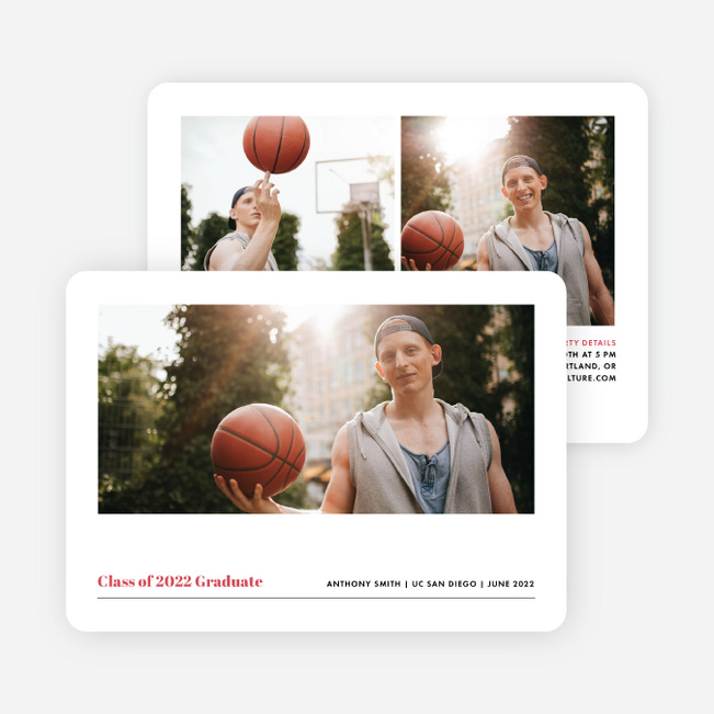 Underline Graduation Announcements - Red
