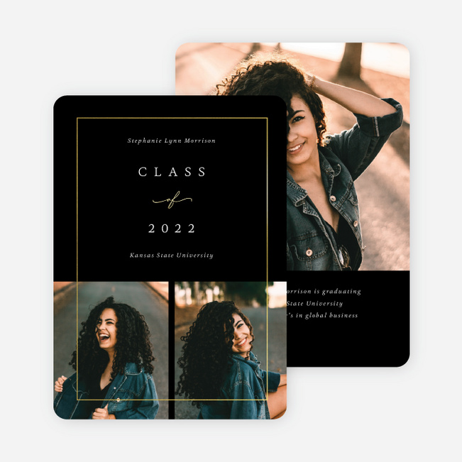Foil Artisanal Look Graduation Announcements & Graduation Invitations - Yellow