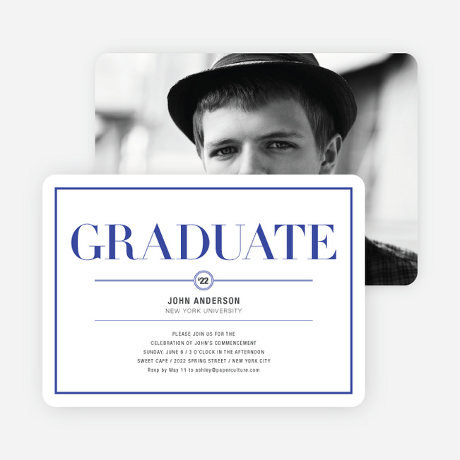 Chic but Classic Graduation Invitations - Blue
