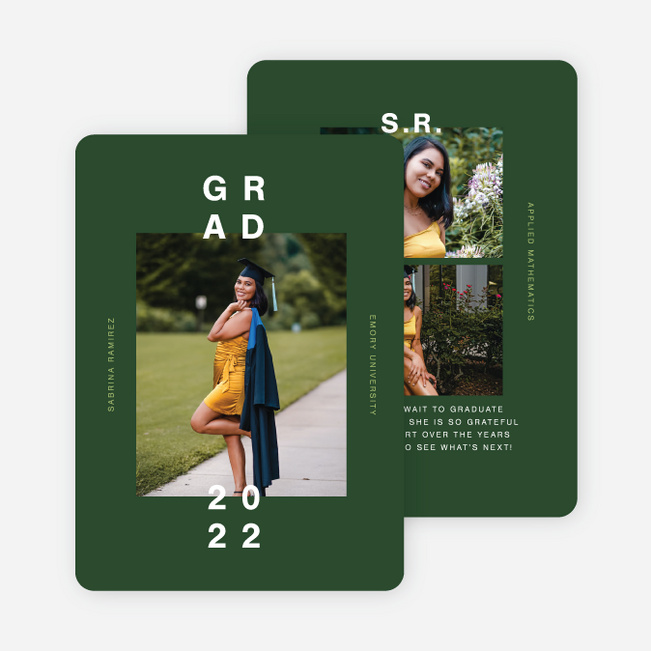 Simply Bold Graduation Announcements & Graduation Invitations - Green