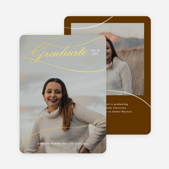 Foil Simplicity Graduation Announcements & Graduation Invitations - Yellow