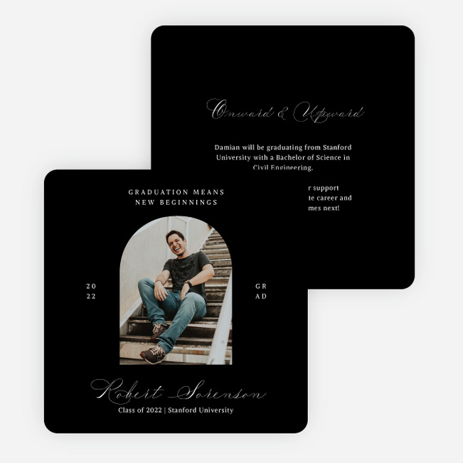 Archway to Beginnings Graduation Announcements & Graduation Invitations - Black