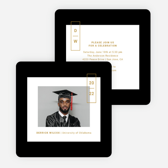 Center of Attention Graduation Announcements & Graduation Invitations - Black
