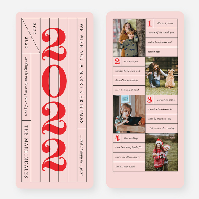 Ticket Summary Holiday Card - Red