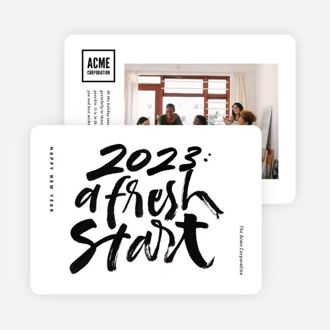 Bold Start Business and Corporate Holiday Cards - White