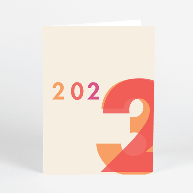 New Year Greetings Holiday Cards - Beige