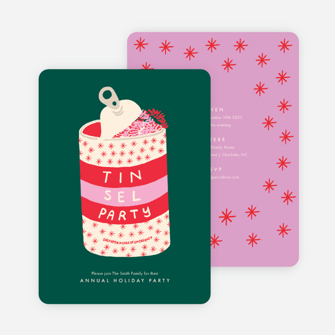 Tinsel Party Holiday Invitations - Multi