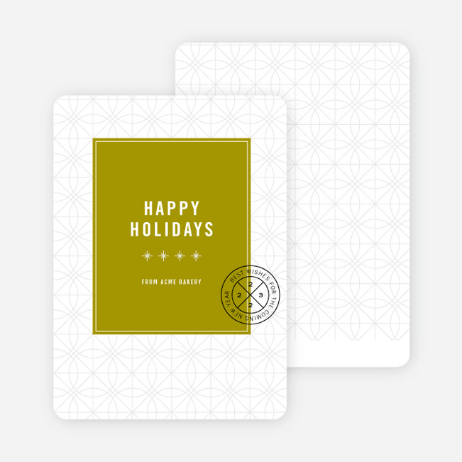 Stars & Ornaments Corporate Holiday Cards - Green