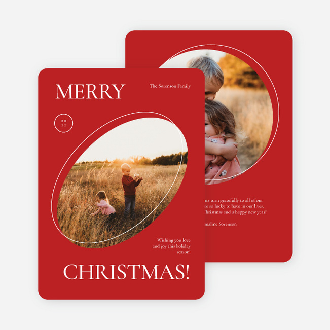 Offset Cutouts Christmas Cards - Red