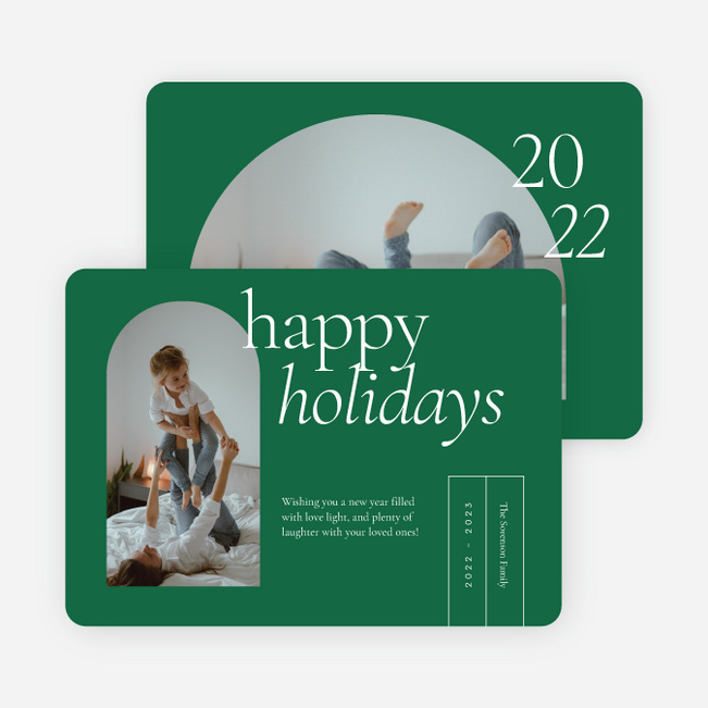 Over the Horizon Holiday Cards and Invitations - Green