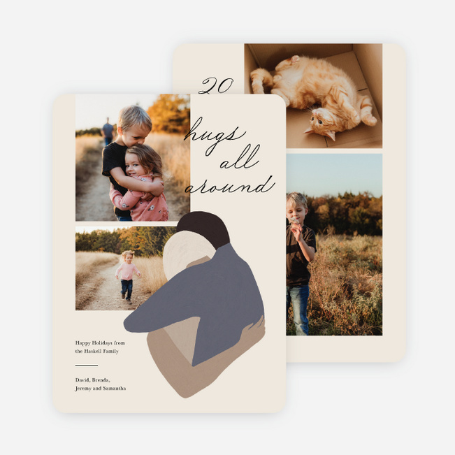 Hugs All Around Holiday Cards and Invitations - Beige