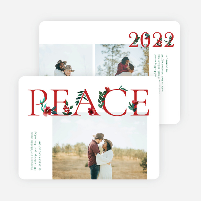 Peaceful Nature Holiday Cards and Invitations - Red