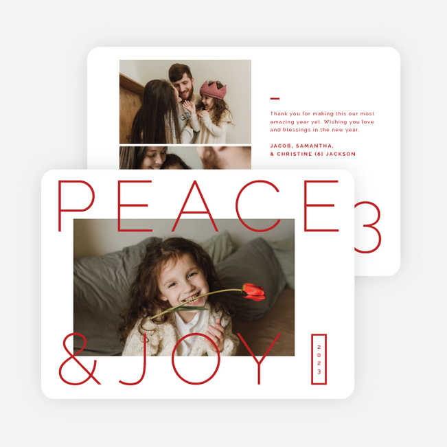 Truly Peaceful Holiday Cards and Invitations - Red