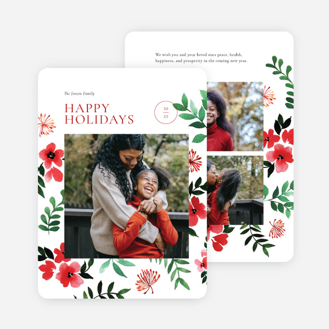 Vibrant Florals Holiday Cards and Invitations - Multi